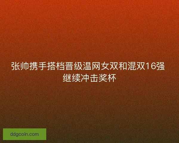 张帅携手搭档晋级温网女双和混双16强 继续冲击奖杯